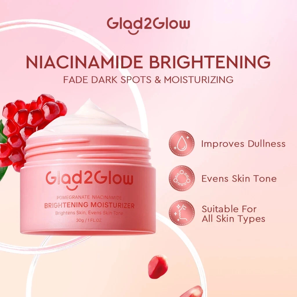 GLAD2GLOW Pomegranate Niacinamide Brightening Anti-Acne Care Moisturizer